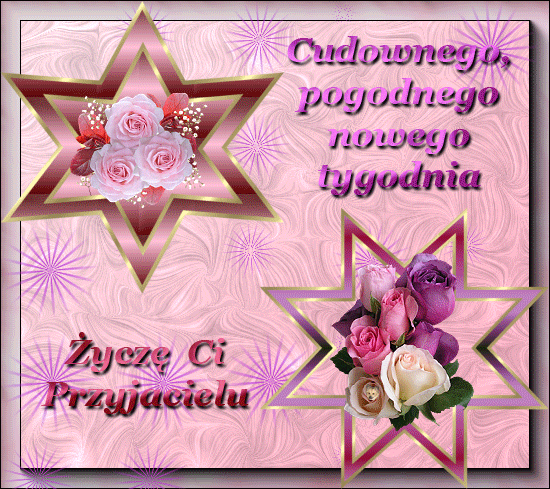 Kwiaty w gwiazdach cudownego miłego tygodnia